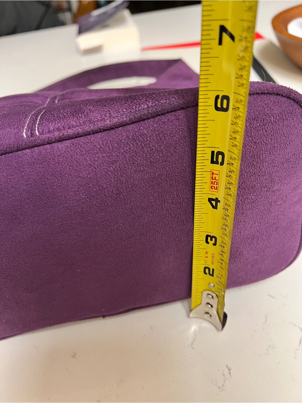 Purple faux Suede Shoulder Bag - Elegant Everyday Hobo - Picture 8 of 8
